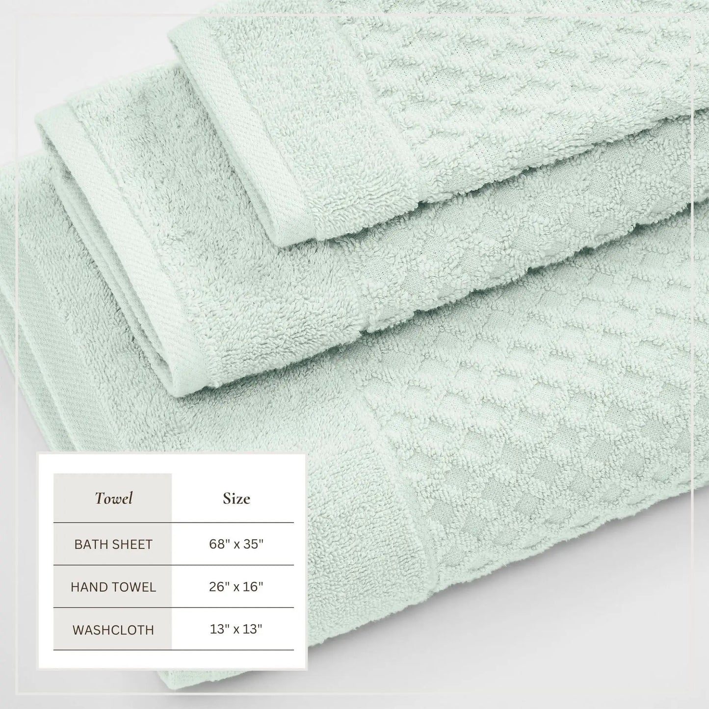 Cotton Diamond Waffle Weave Bath Towel Set - Grayson Collection from PriceLows™