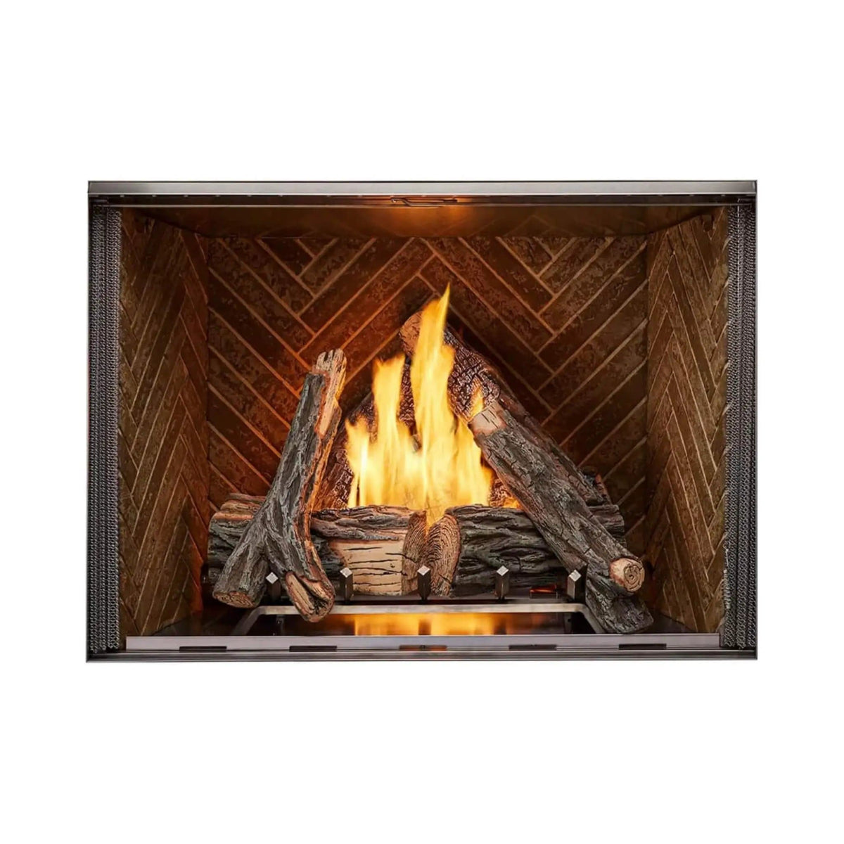 Majestic Courtyard 55K BTU 42 Inch Traditional Outdoor Gas Fireplace With Stacked | 42 Inch | Concrete | Natural Gas Fireplace