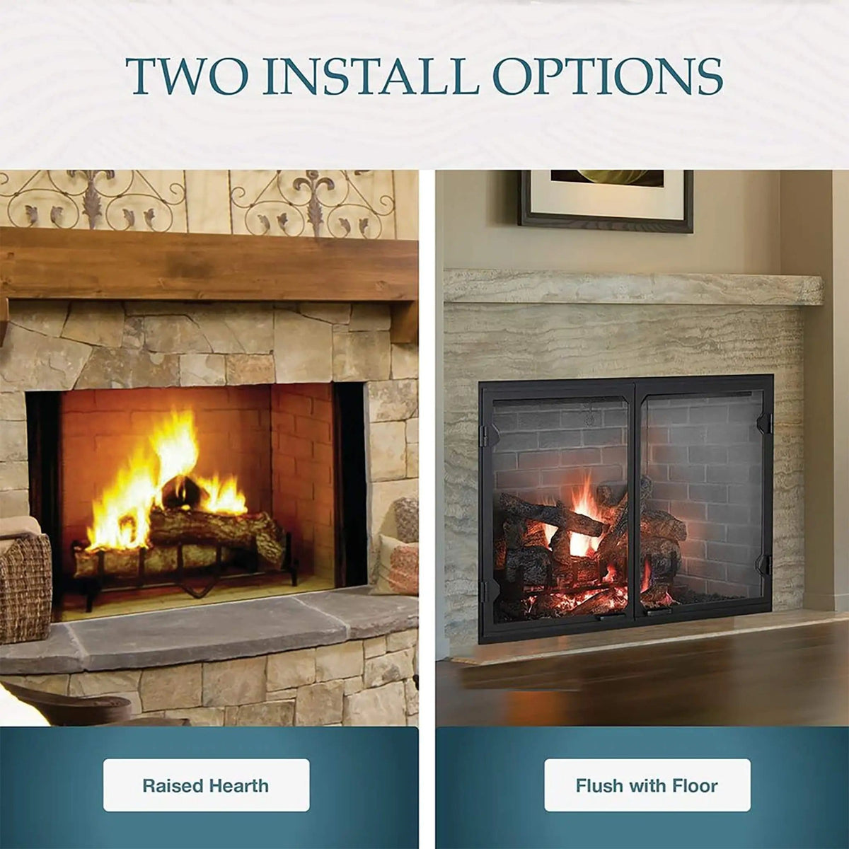 Majestic Biltmore Radiant 36-Inch Open Wood Burning Fireplace | 36 Inch | Glass | Living Room