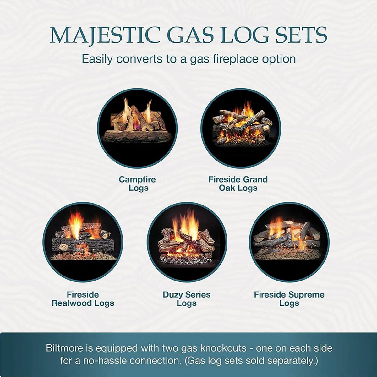 Majestic Biltmore Radiant 36-Inch Open Wood Burning Fireplace | 36 Inch | Glass | Living Room