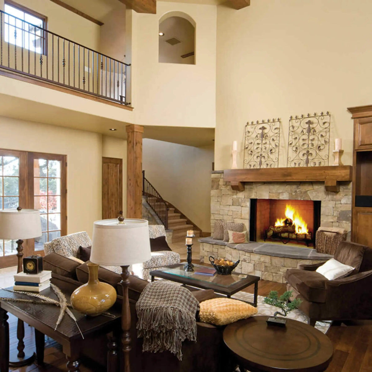 Majestic Biltmore Radiant 36-Inch Open Wood Burning Fireplace | 36 Inch | Glass | Living Room