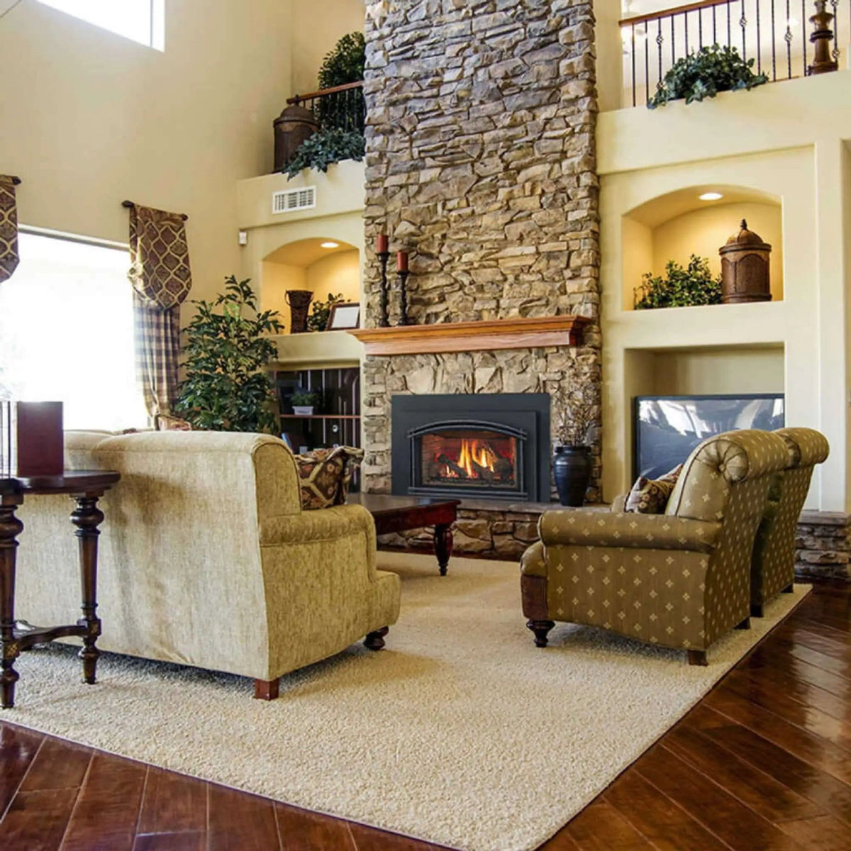 Majestic Meridian 36-Inch Platinum Natural Gas Fireplace | 36 Inch | Ceramic | Living Room