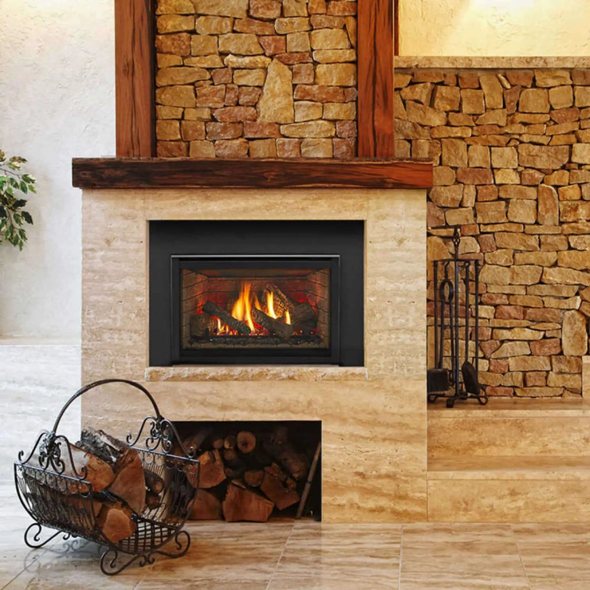 Majestic Meridian 36-Inch Platinum Natural Gas Fireplace | 36 Inch | Ceramic | Living Room