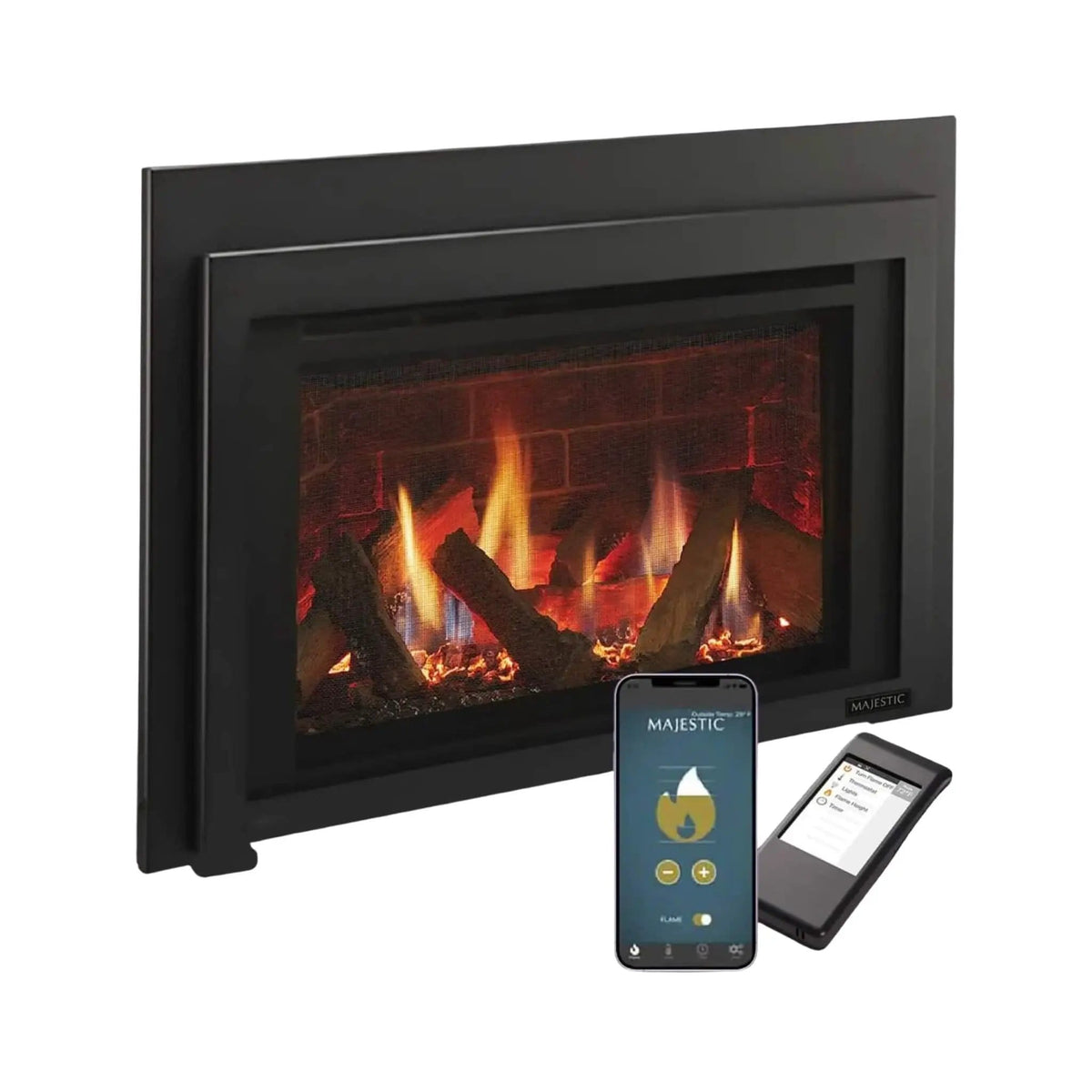 Majestic Ruby 30-Inch Direct Vent Natural Gas Insert With Intellifire Touch Ignition | 30 Inch | Wood | Natural Gas Fireplace