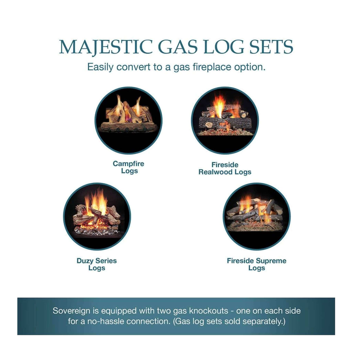Majestic Sovereign 42-Inch Black Wood Burning Fireplace | 42 Inch | Steel | Living Room