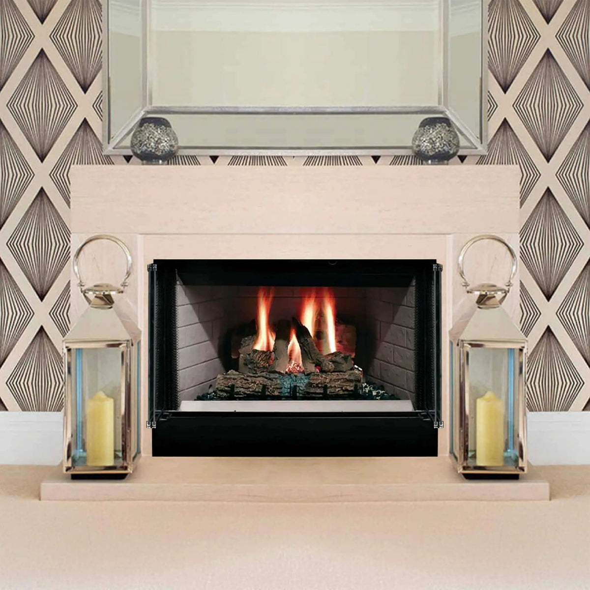 Majestic Sovereign 42-Inch Black Wood Burning Fireplace | 42 Inch | Steel | Living Room