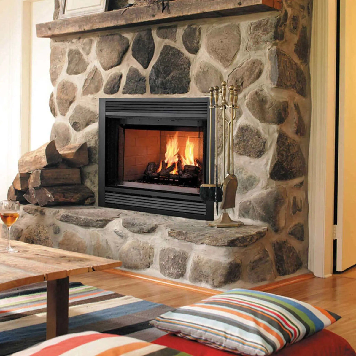 Majestic Sovereign 42-Inch Black Wood Burning Fireplace | 42 Inch | Steel | Living Room