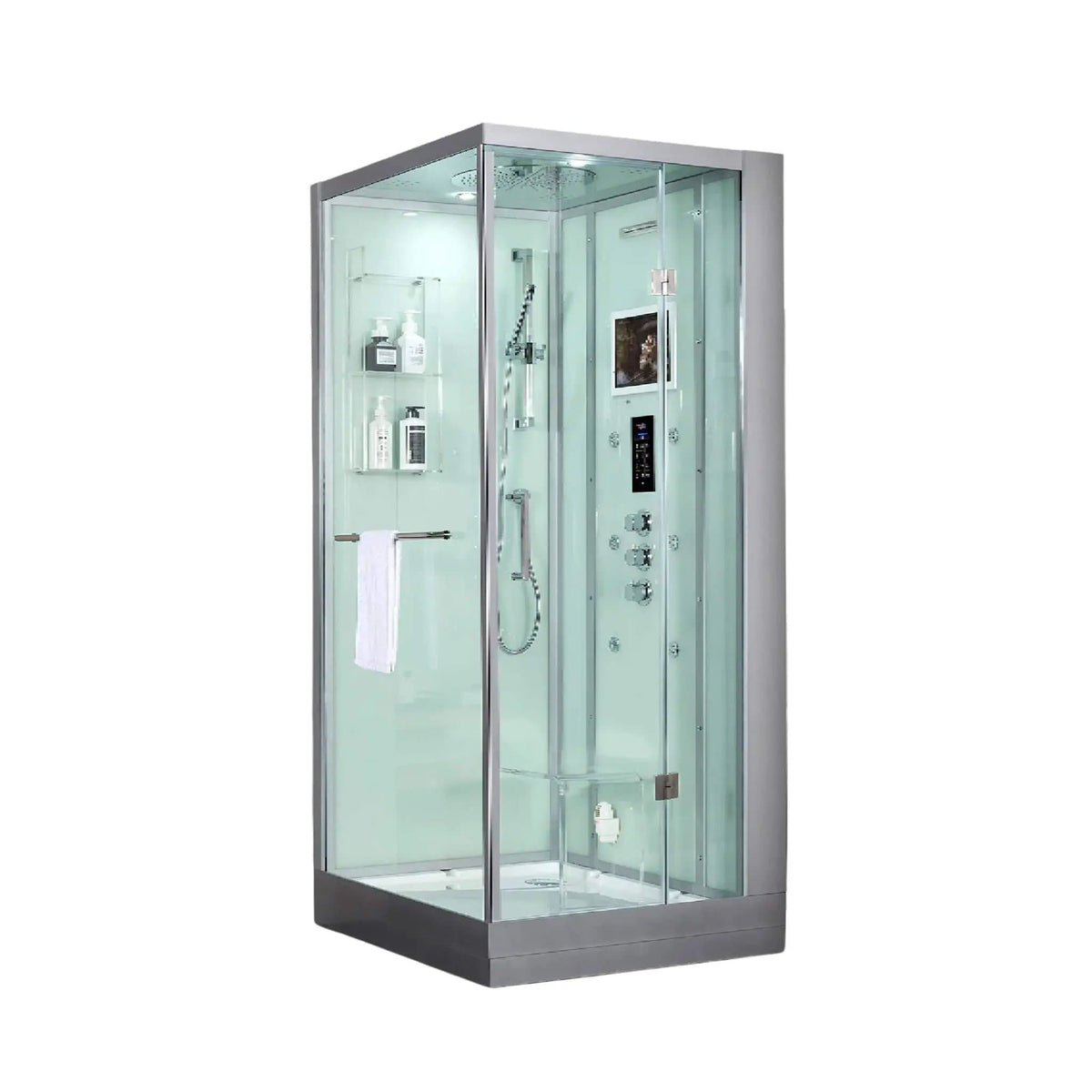 Maya Bath Platinum Arrezo Steam Shower With Rainfall Ceiling Shower | 37 Inch | Bathroom Use | Bathroom