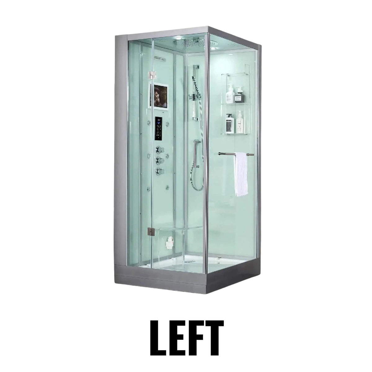 Maya Bath Platinum Arrezo Steam Shower With Rainfall Ceiling Shower | 37 Inch | Bathroom Use | Bathroom