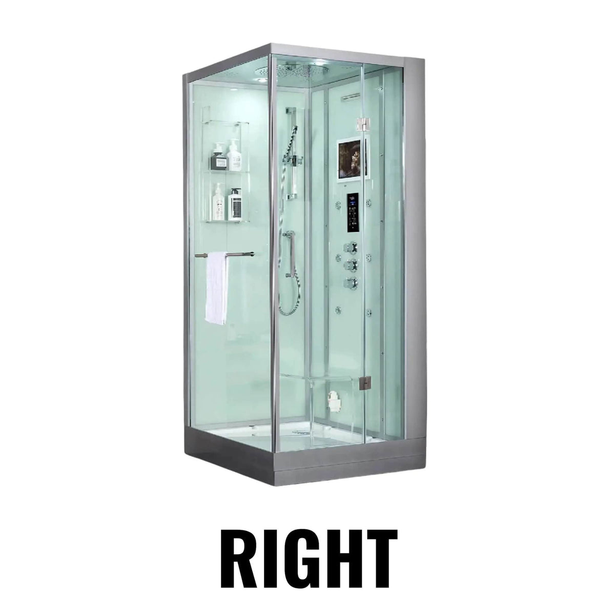 Maya Bath Platinum Arrezo Steam Shower With Rainfall Ceiling Shower | 37 Inch | Bathroom Use | Bathroom