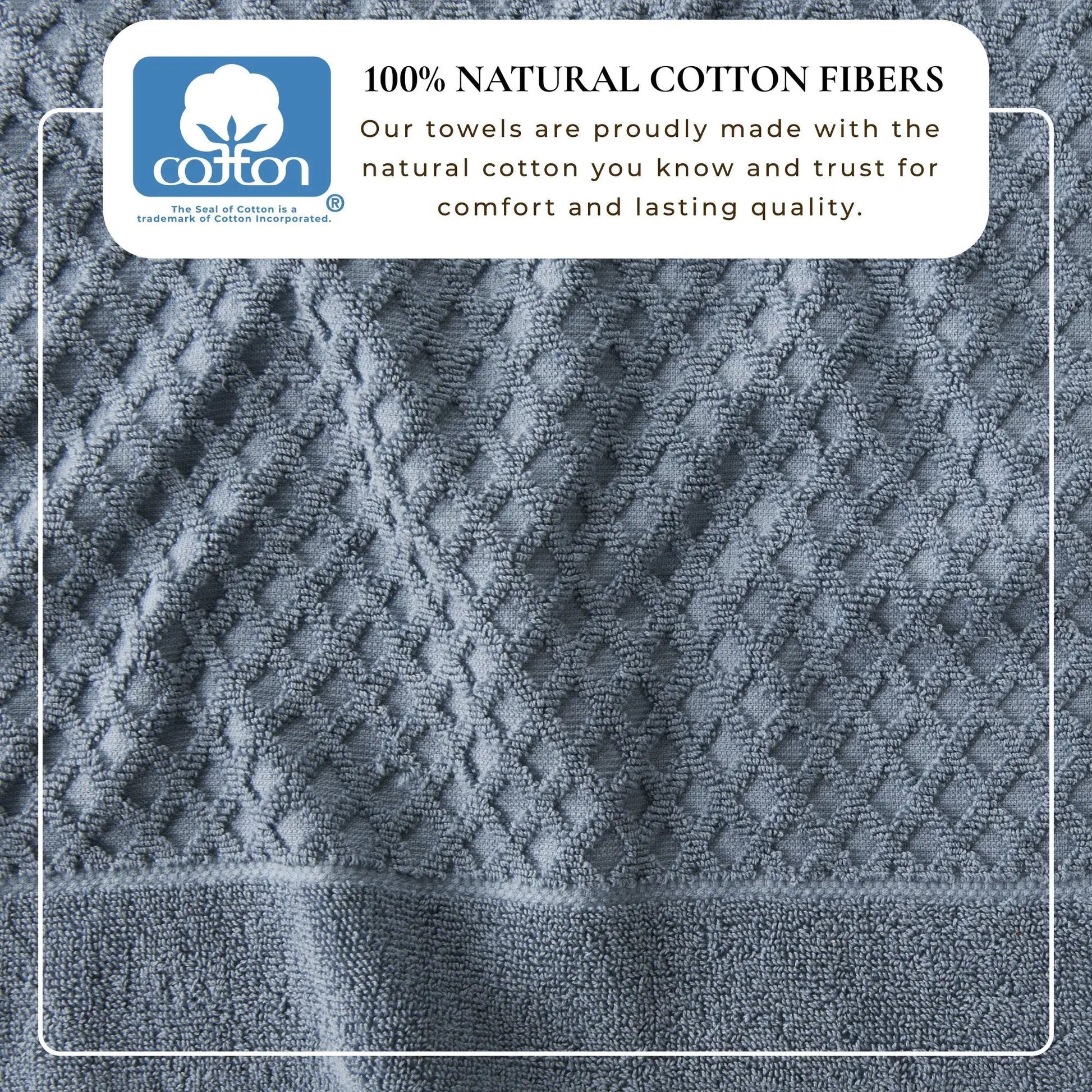 Cotton Diamond Waffle Weave Bath Towel Set - Grayson Collection from PriceLows™