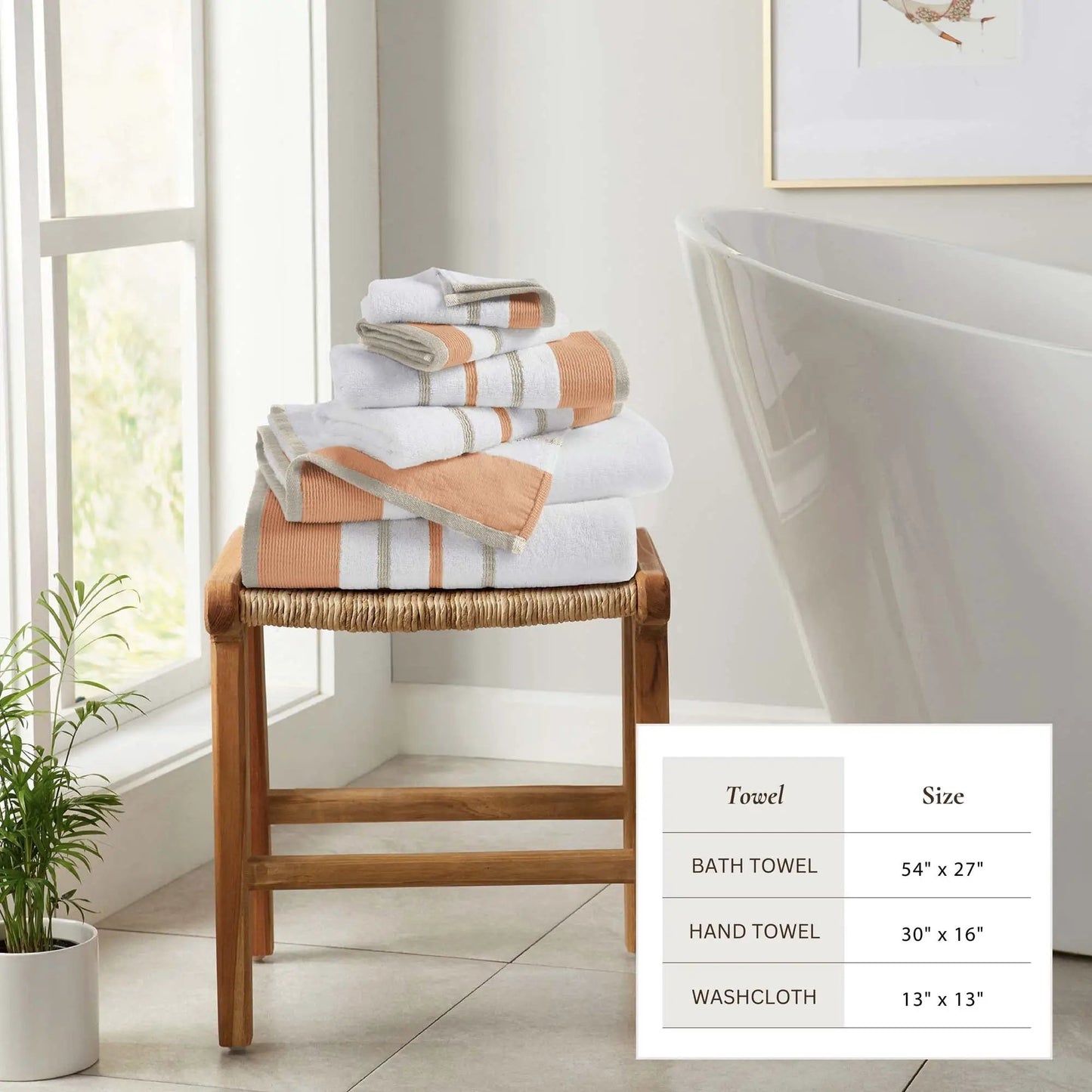 Decorative Cotton Stripe Bath Towel Set - Noelle Collection from PriceLows™