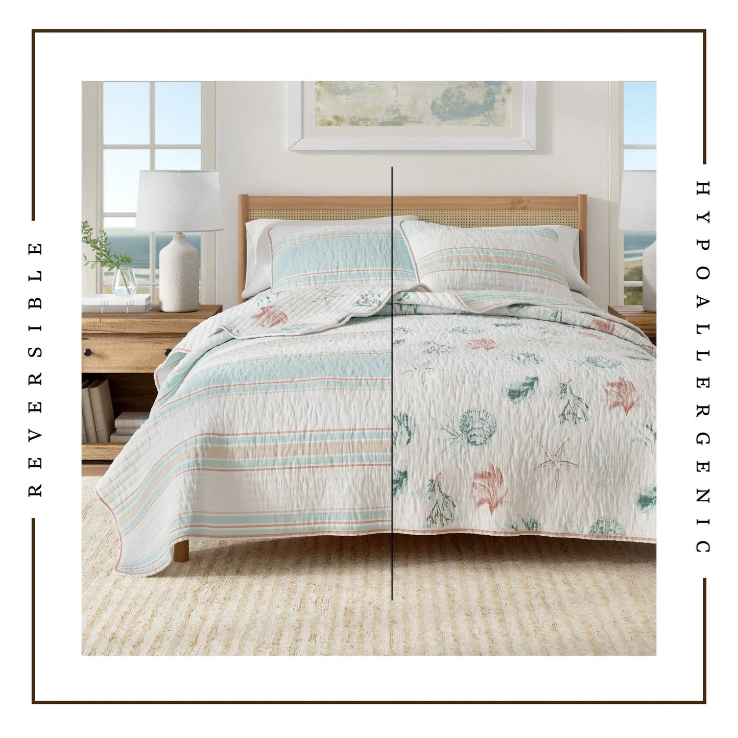 Coastal Printed Cotton Quilt Set - St. Augustine Collection from PriceLows™