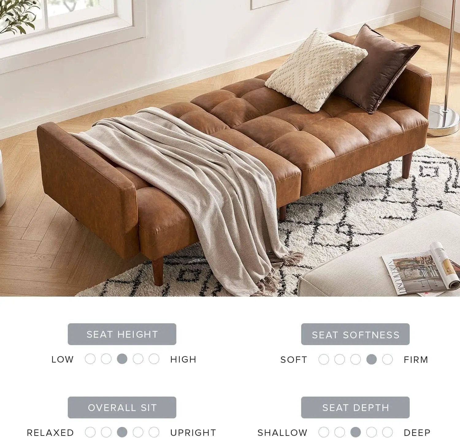 Mid Century Modern Multi Functional Sofa Bed Futon from PriceLows™