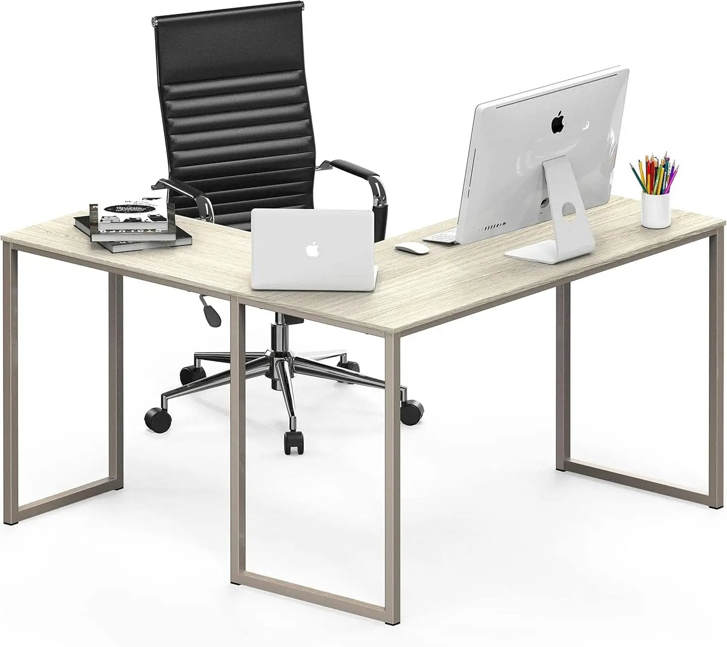 L Shaped Desk 48 X 48 Inches Maple Finish Home Office Desk from PriceLows™