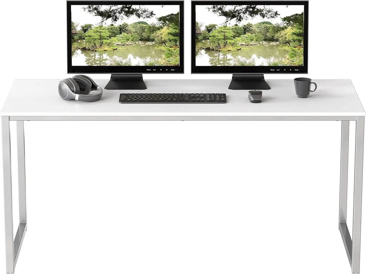 Mission Style 48 Inch White Computer Desk Home Office from PriceLows™