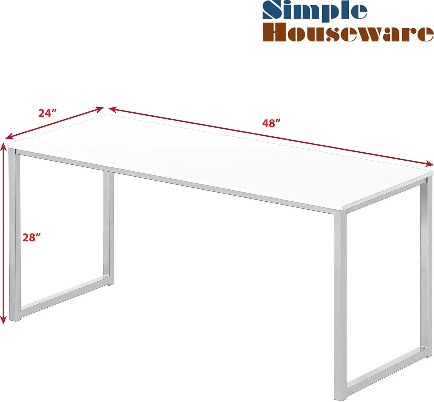 Mission Style 48 Inch White Computer Desk Home Office from PriceLows™