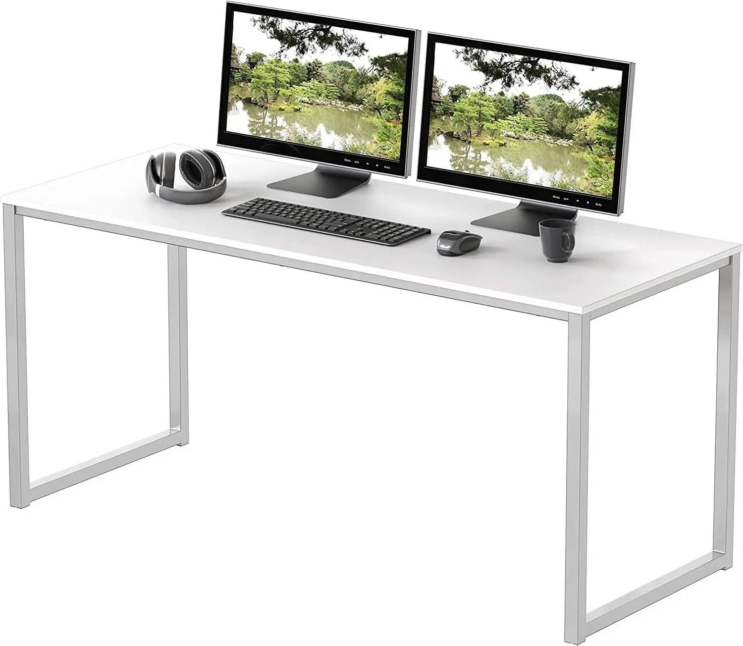 Mission Style 48 Inch White Computer Desk Home Office from PriceLows™