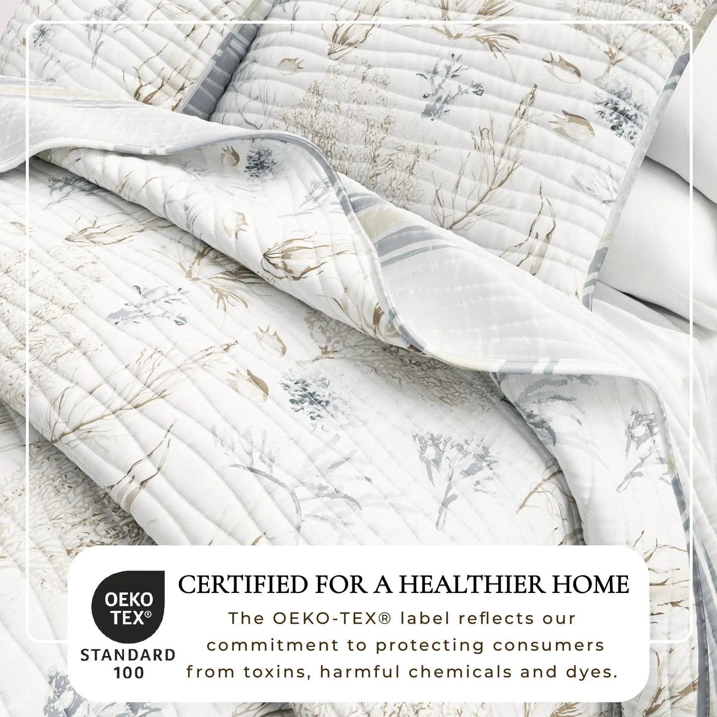 Coral Sea Maze Coastal Quilt Set - Newcomb Collection from PriceLows™