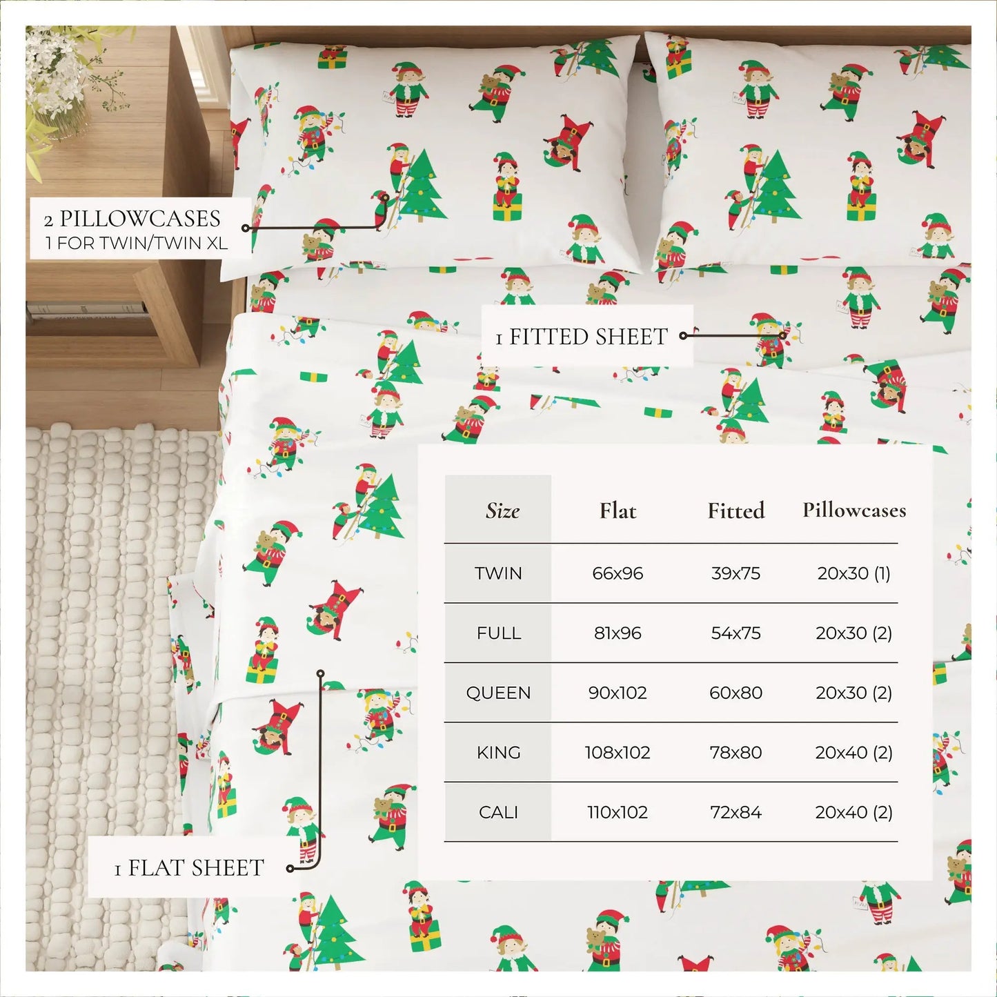 Turkish Cotton Christmas Flannel Sheet - Whittaker Collection from PriceLows™