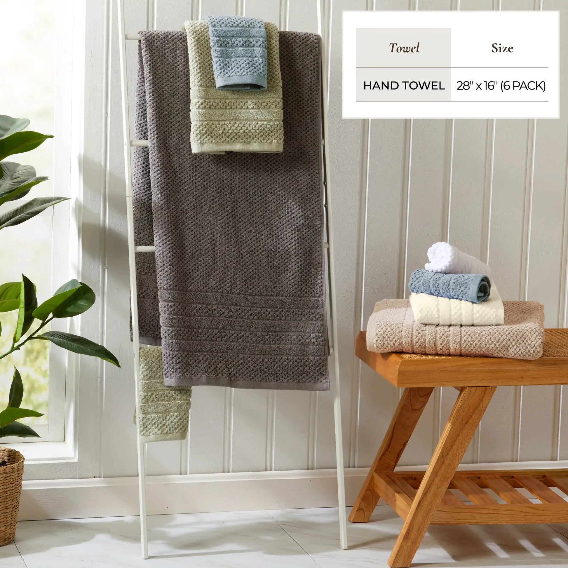 100% Cotton Checkered Jacquard Bath Towel Set - Giuliana Collection from PriceLows™