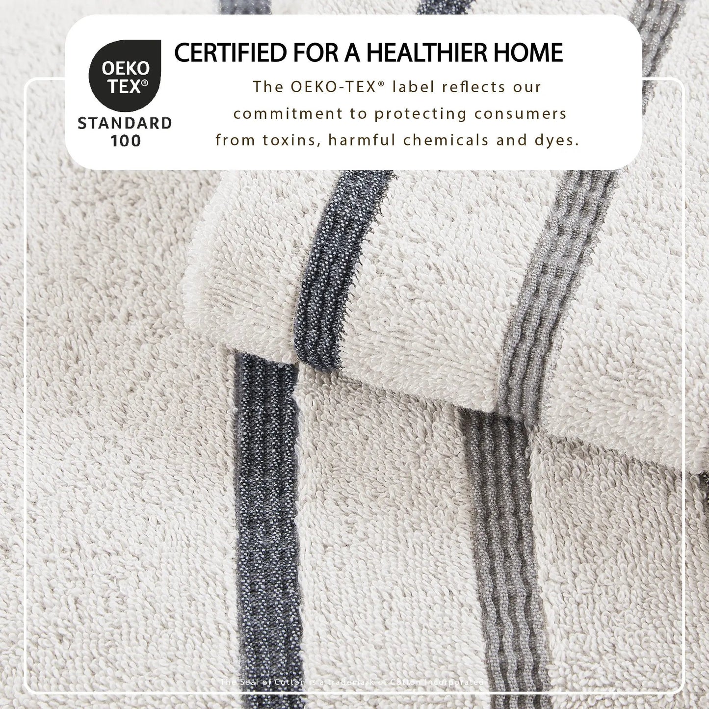 Decorative Cotton Stripe Bath Towel Set - Noelle Collection from PriceLows™