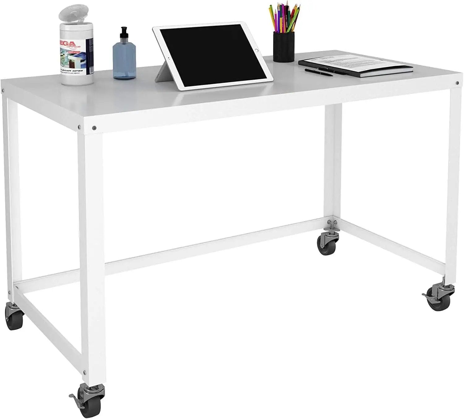 Mobile Metal Desk Workstation with Wheels and Durability from PriceLows™