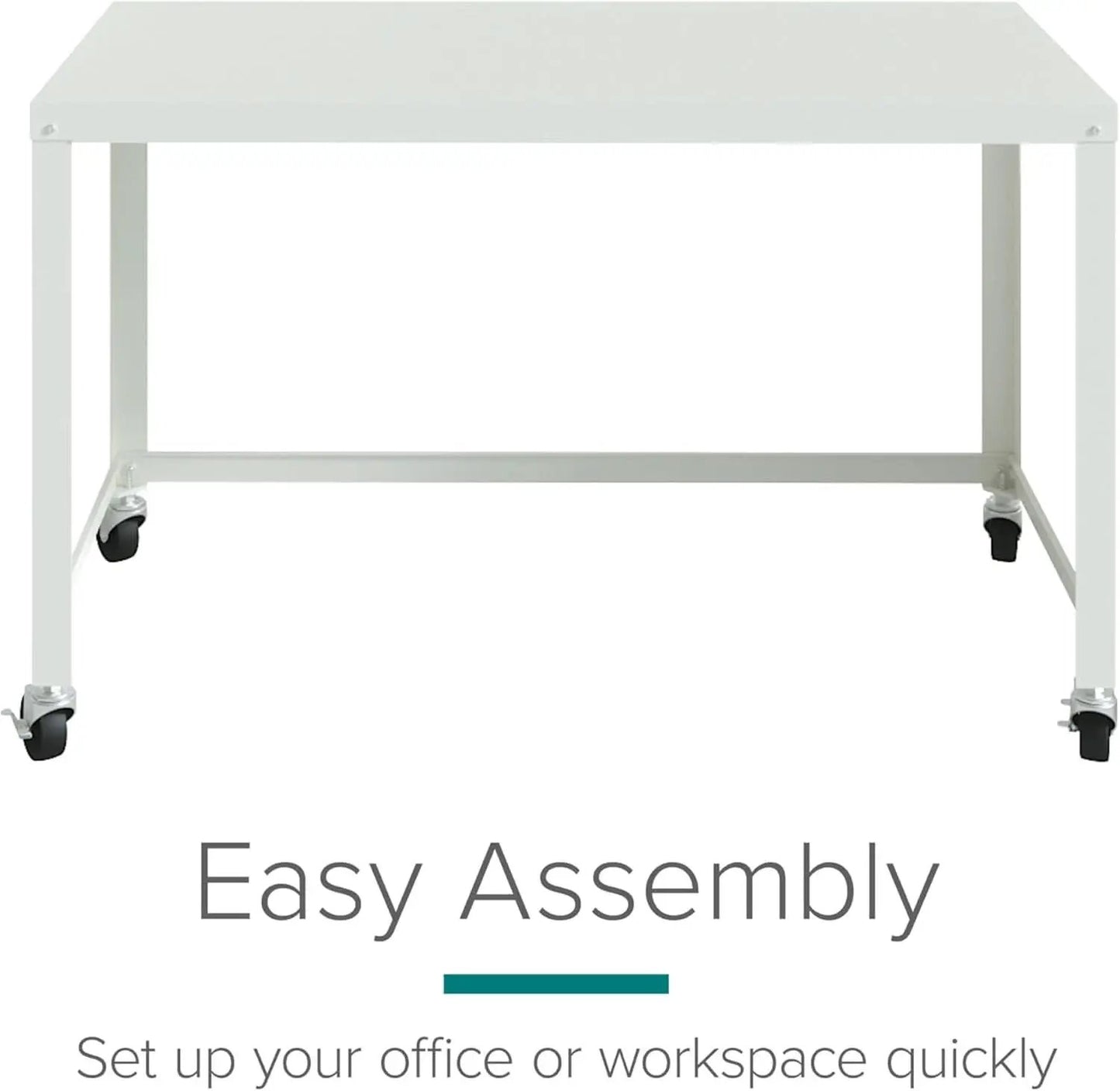 Mobile Metal Desk Workstation with Wheels and Durability from PriceLows™