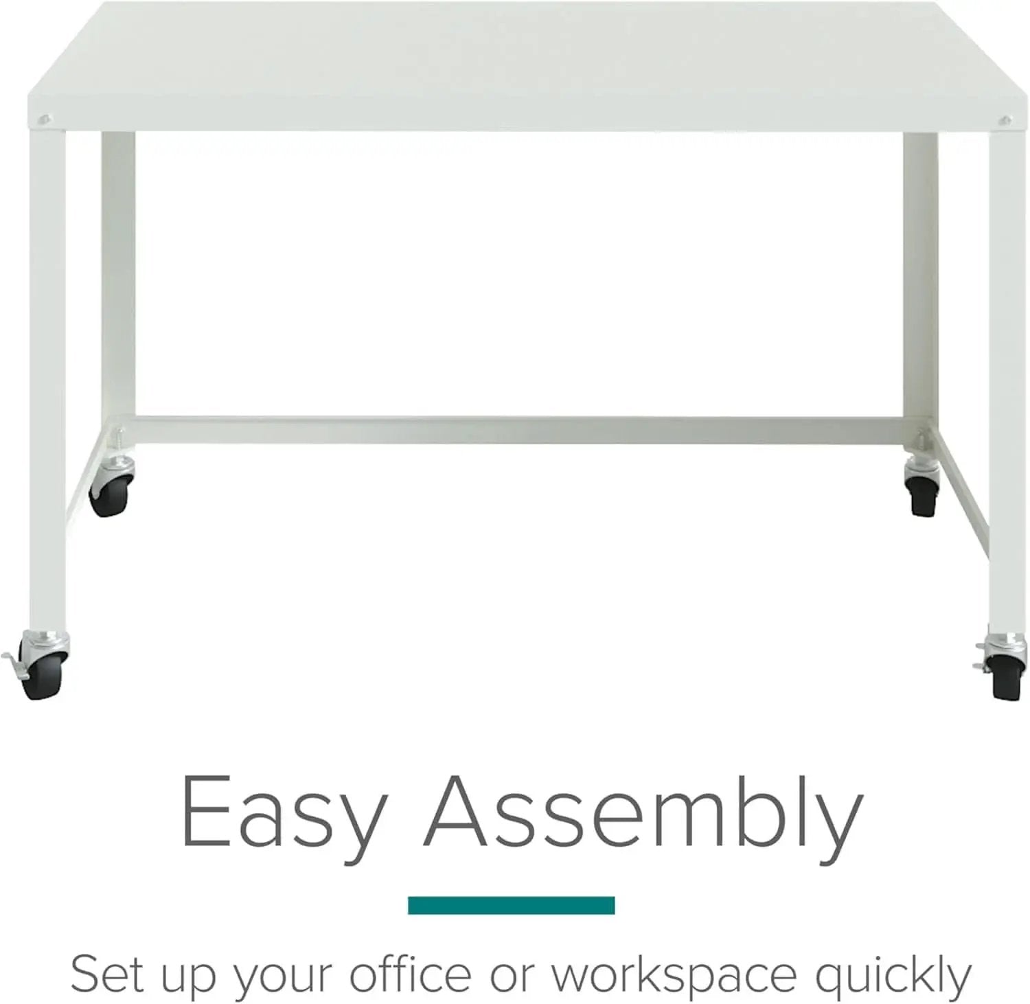 Mobile Metal Desk Workstation with Wheels and Durability from PriceLows™