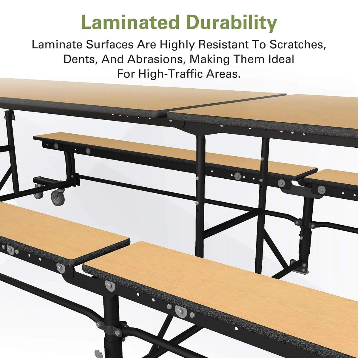 Mobile School Cafeteria Table With Benches And Lift Assist System | Outdoor Bench | Outdoor Living Use | Outdoor Living