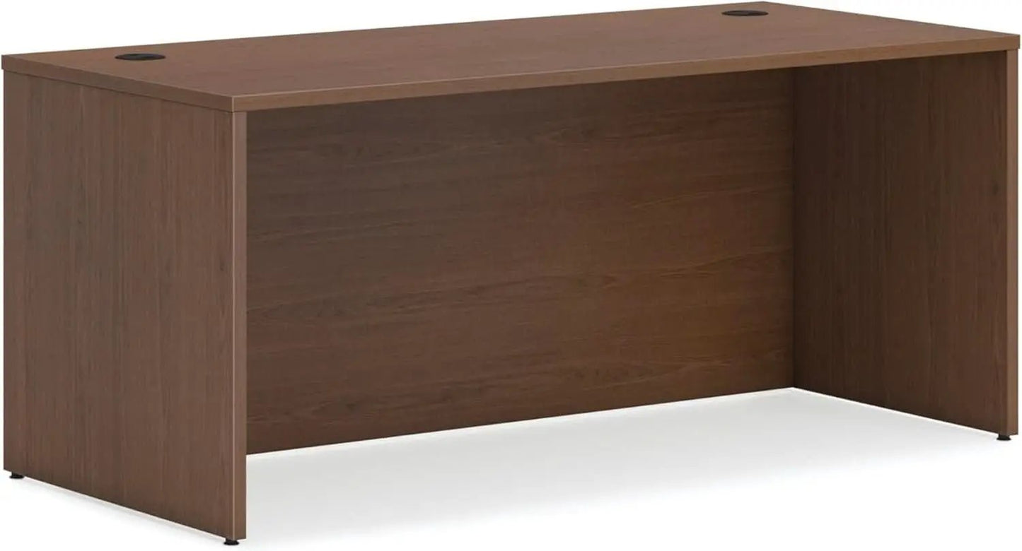 Executive Desk 66 Inch With Cord Management Walnut Laminate from PriceLows™