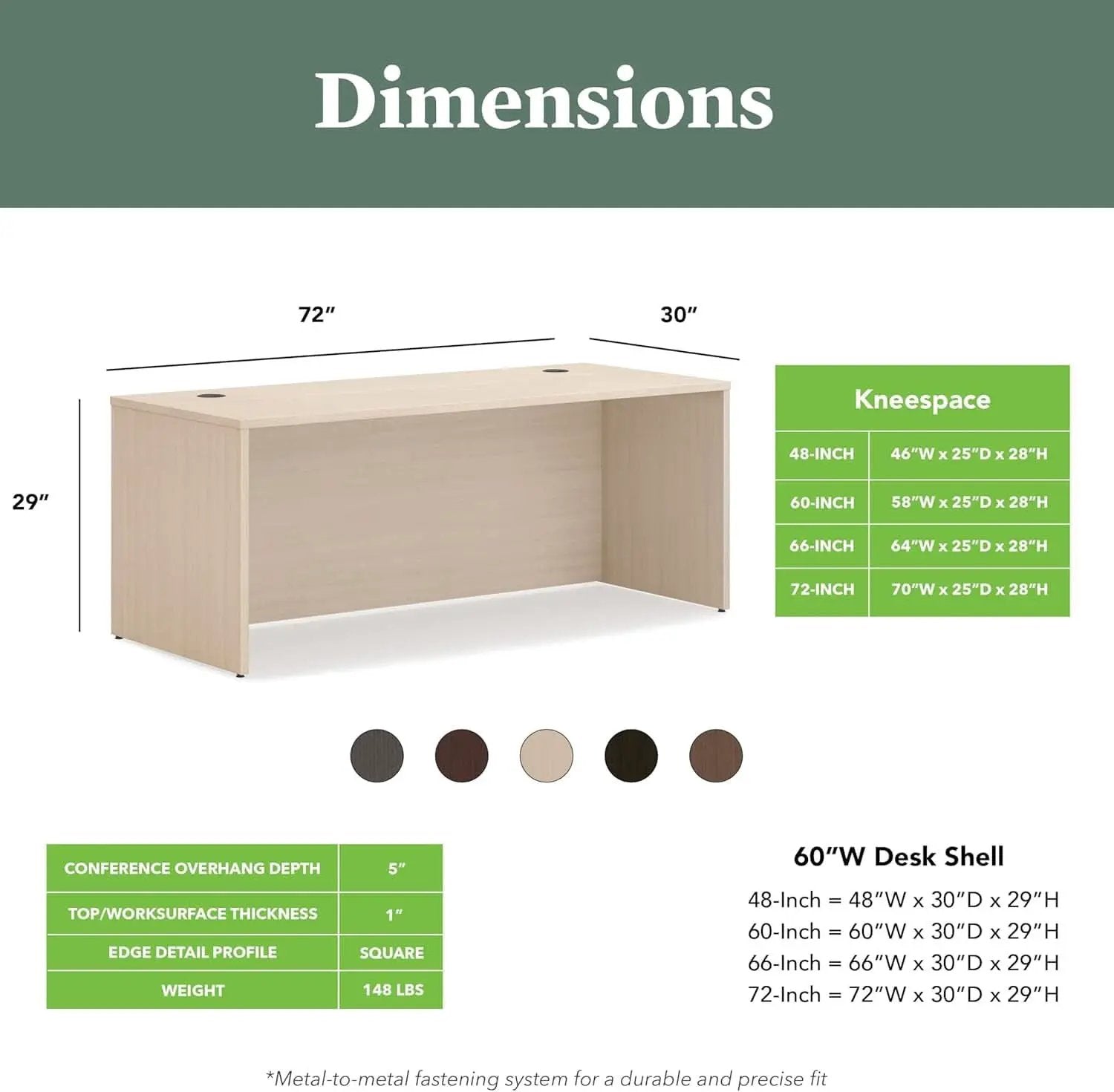 Executive Desk 72 Inch Wide With Cord Management System from PriceLows™