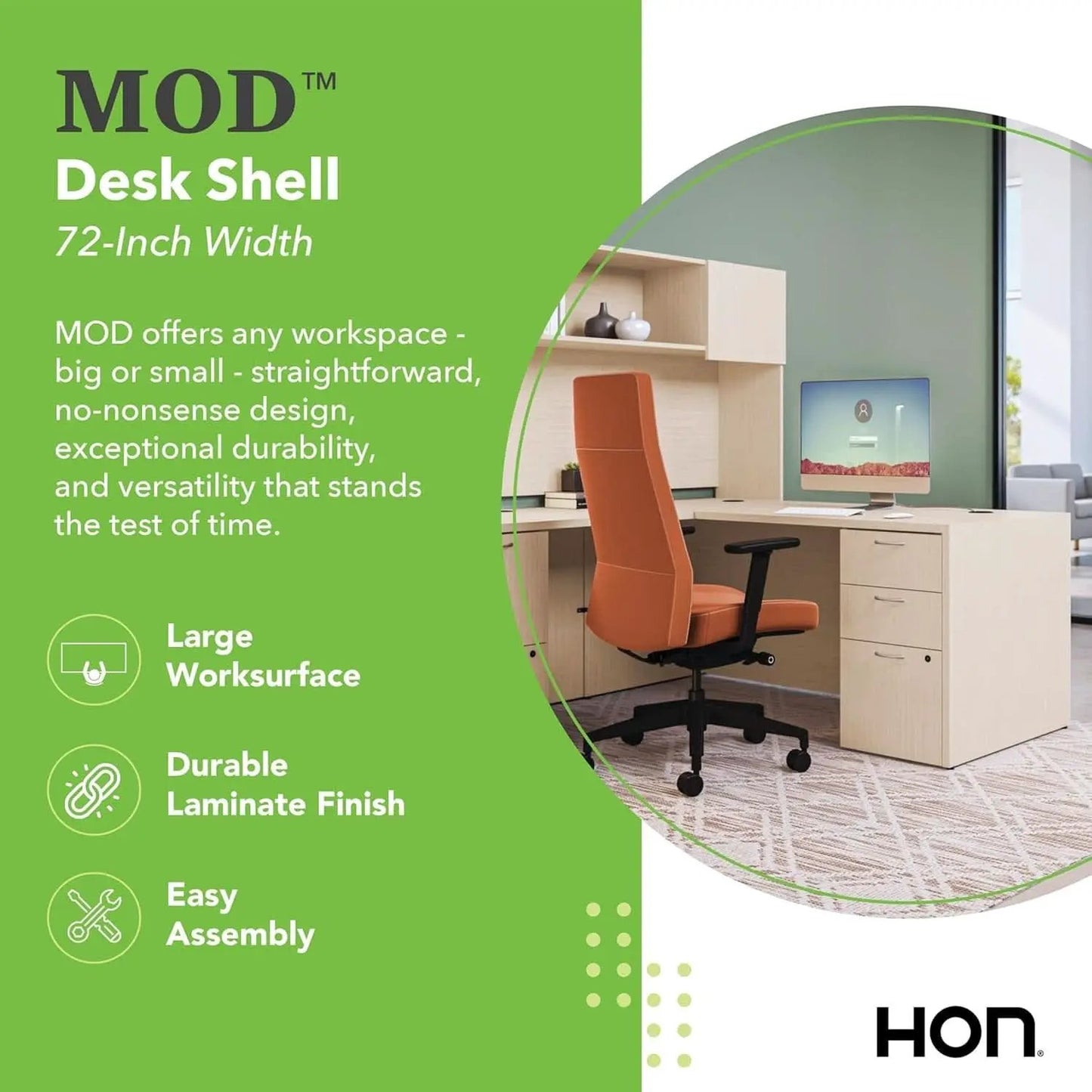 Executive Desk 72 Inch Wide With Cord Management System from PriceLows™