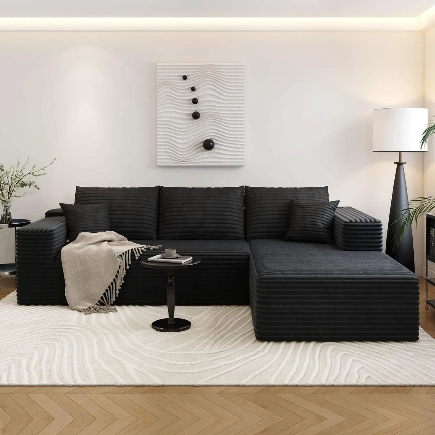 Modern 107.5 Inch Cloud Sectional Sofa With Chaise from PriceLows™