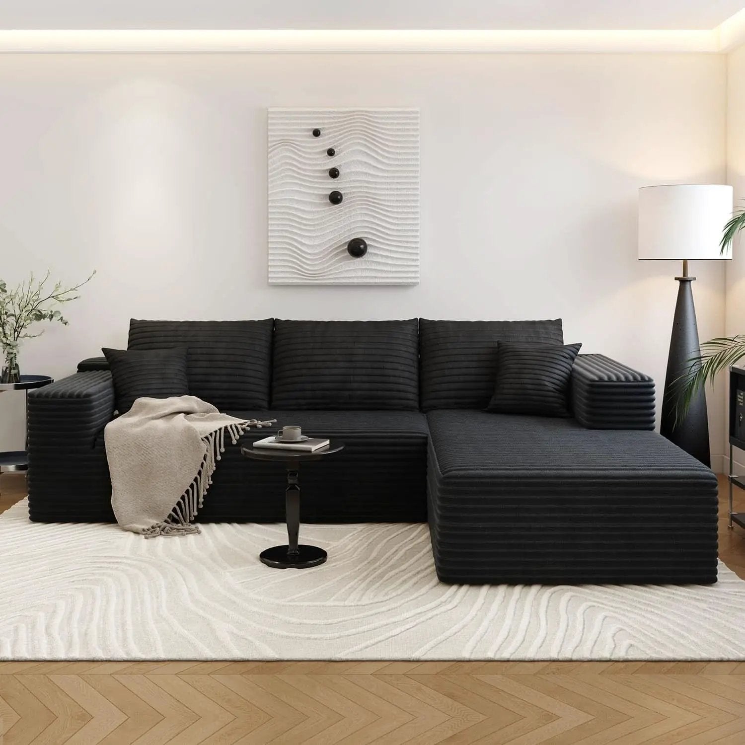 Modern 107.5 Inch Cloud Sectional Sofa With Chaise from PriceLows™