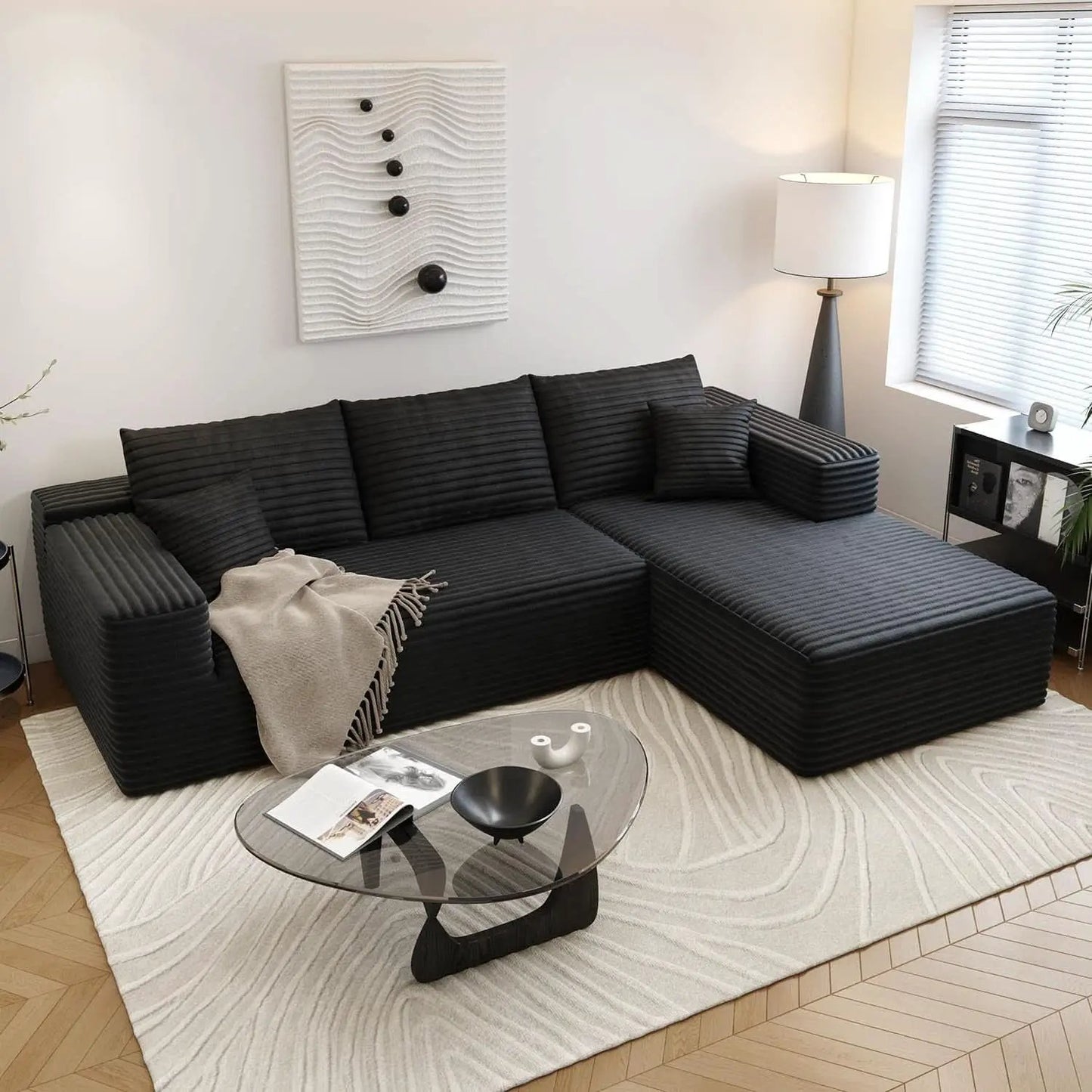 Modern 107.5 Inch Cloud Sectional Sofa With Chaise from PriceLows™