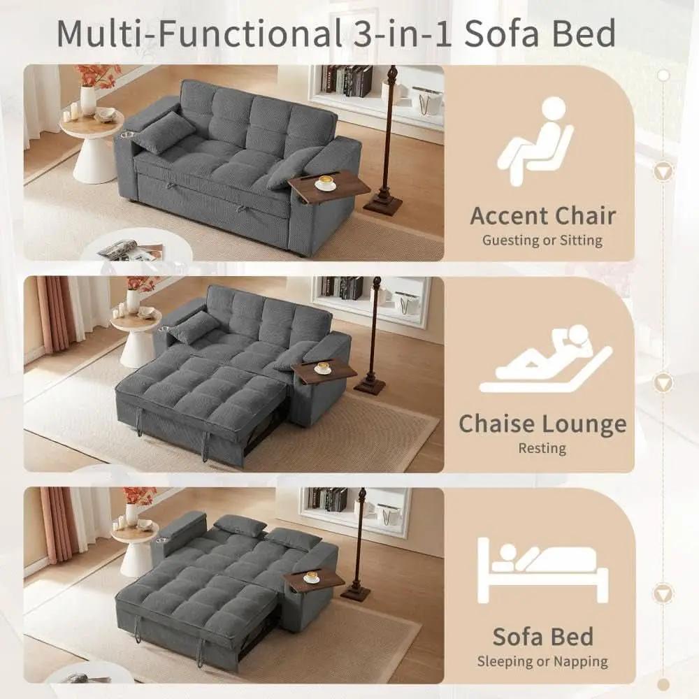 Modern 3 In 1 Folding Sofa Bed With Mattress from PriceLows™