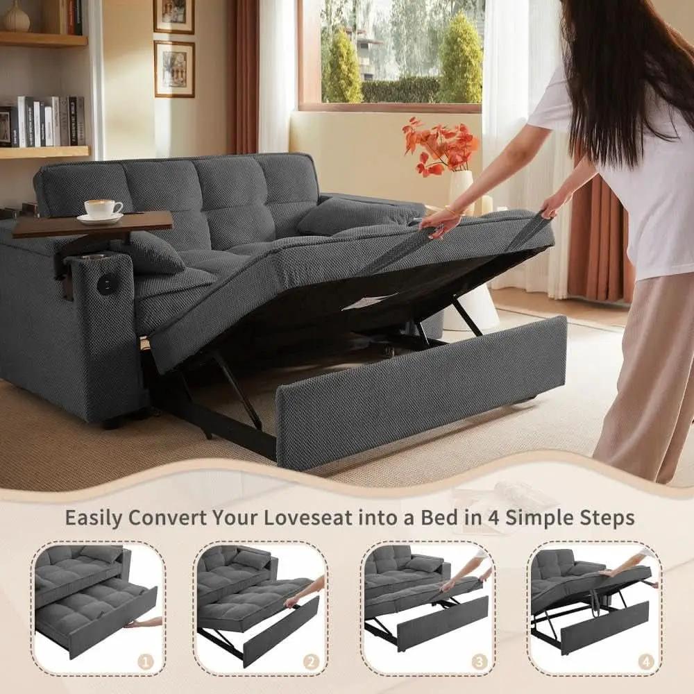 Modern 3 In 1 Folding Sofa Bed With Mattress from PriceLows™