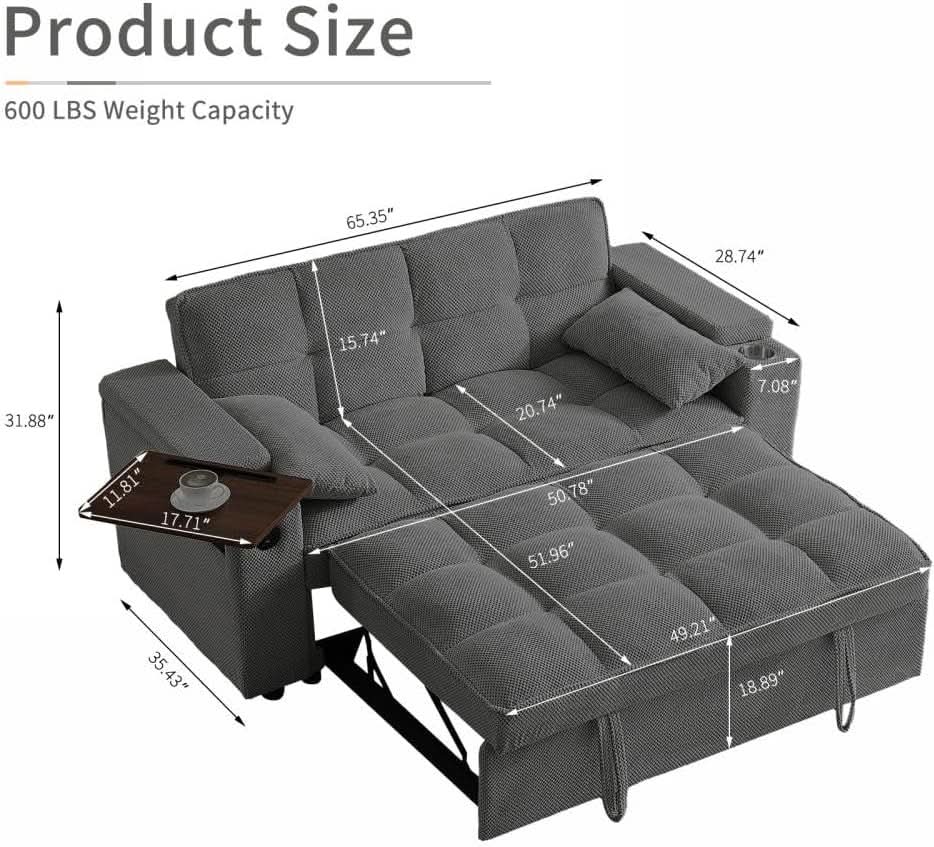 Modern 3 In 1 Folding Sofa Bed With Mattress from PriceLows™