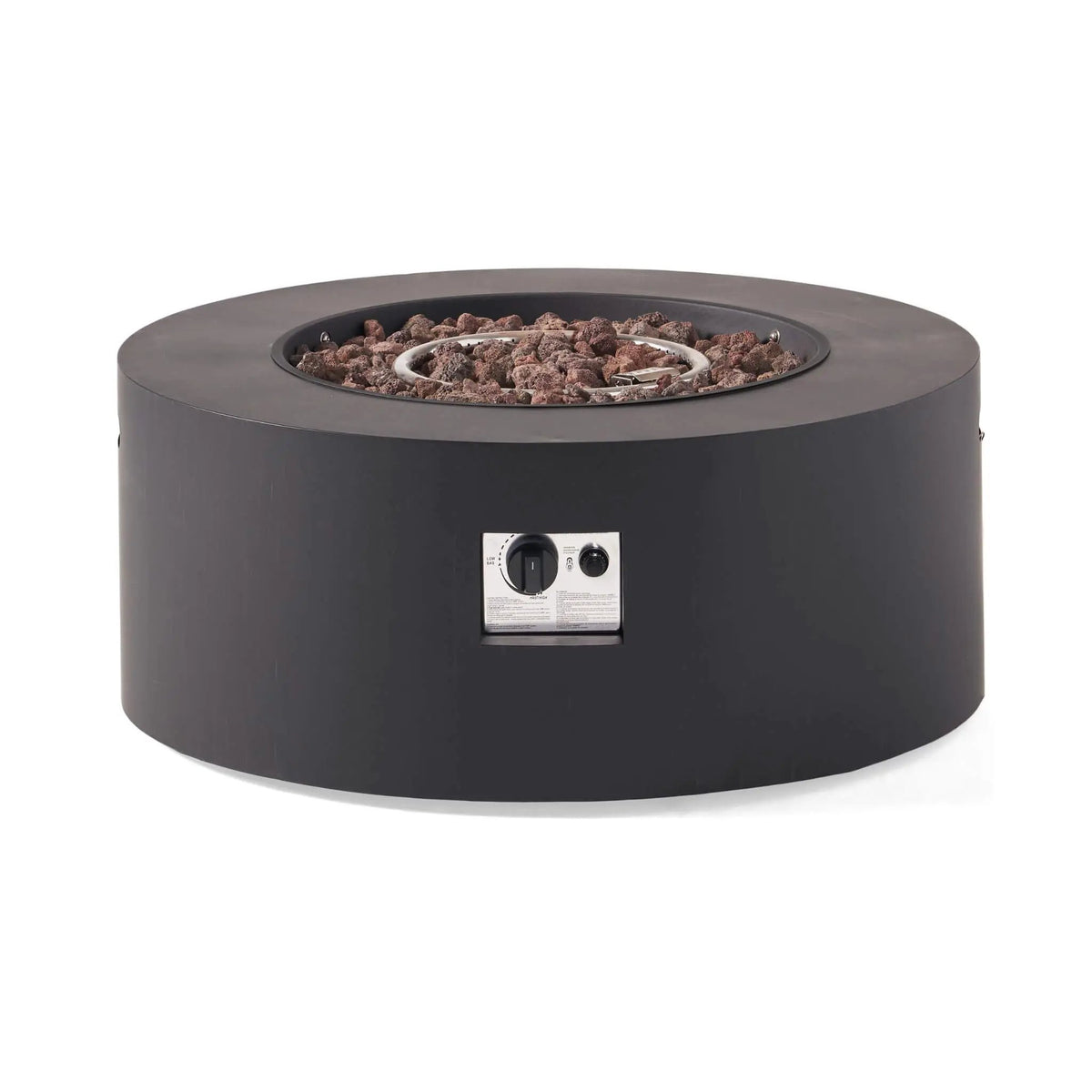 Round Propane Fire Pit | 32 Inch Iron | 40K BTU Output | No Assembly Required