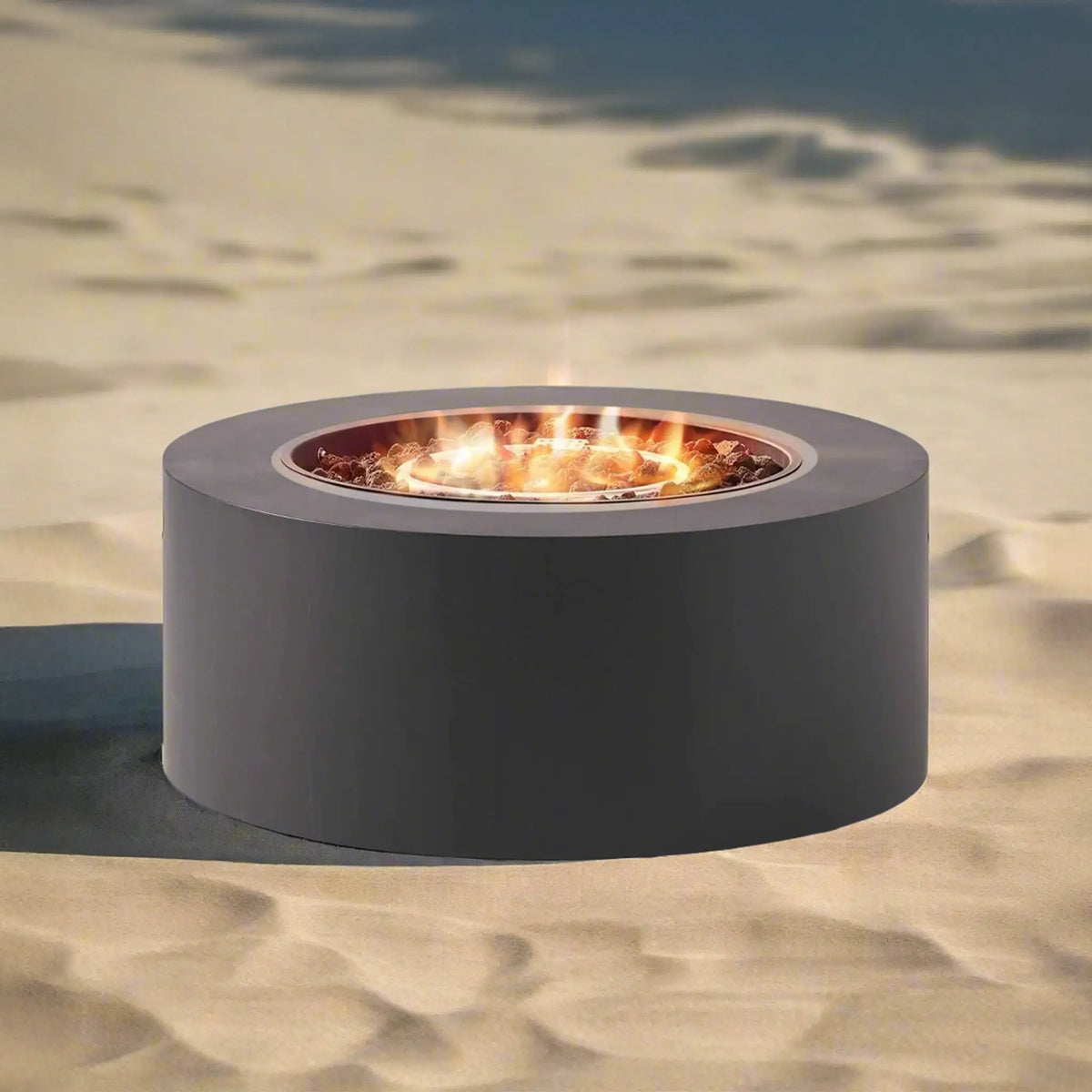 Round Propane Fire Pit | 32 Inch Iron | 40K BTU Output | No Assembly Required