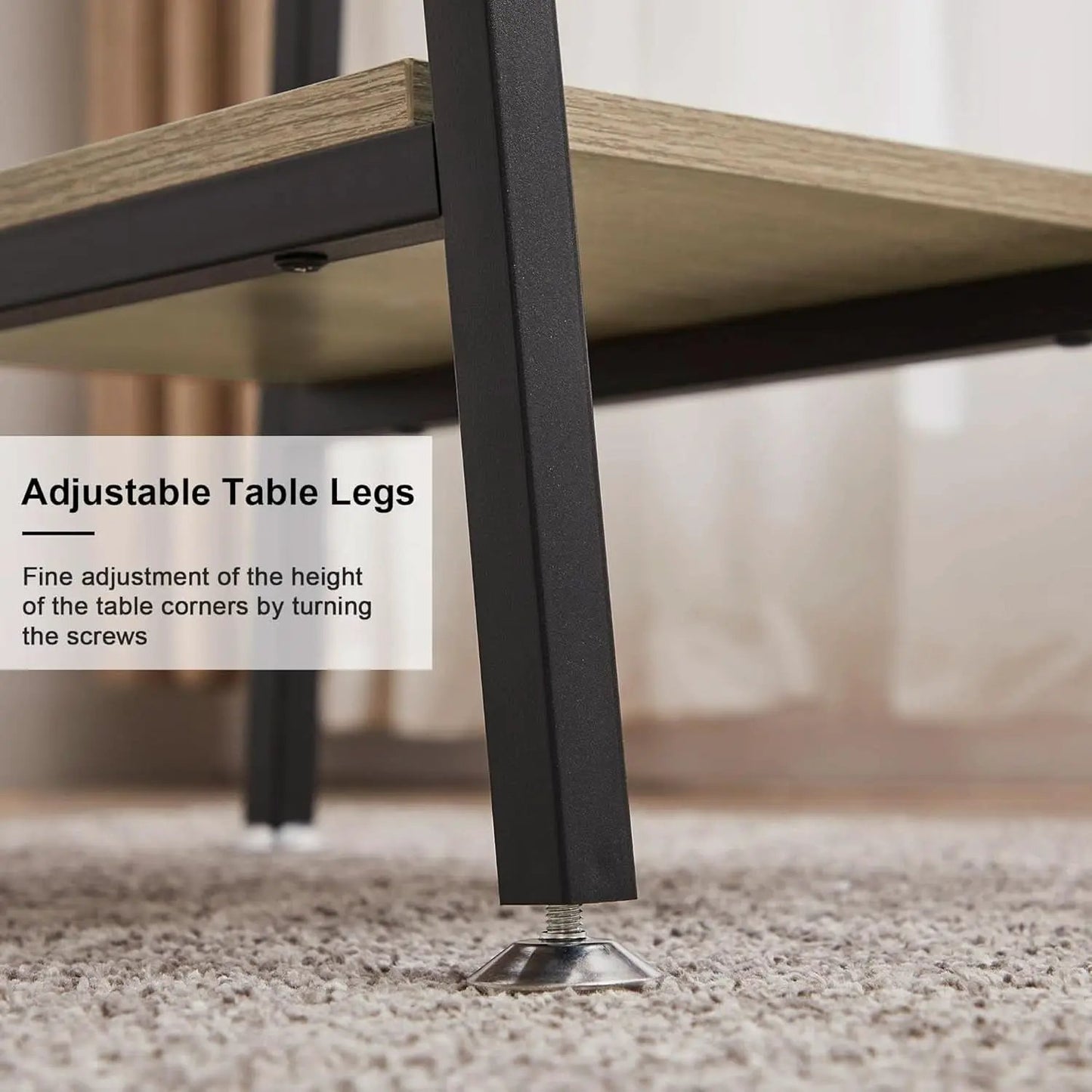 Modern 43 Inch Computer Desk with Adjustable Storage Shelves from PriceLows™