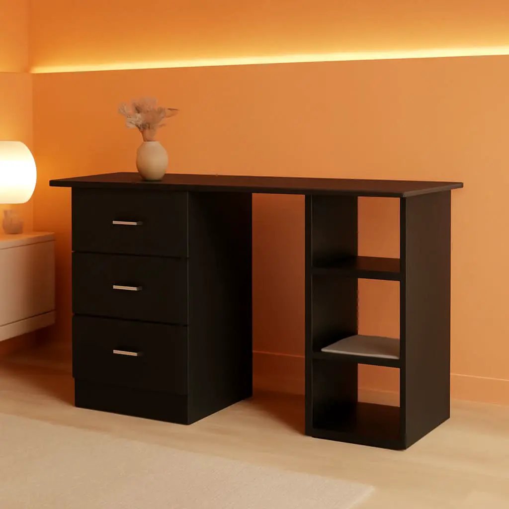 Modern 47 Inch Computer Desk With Storage Shelves from PriceLows™