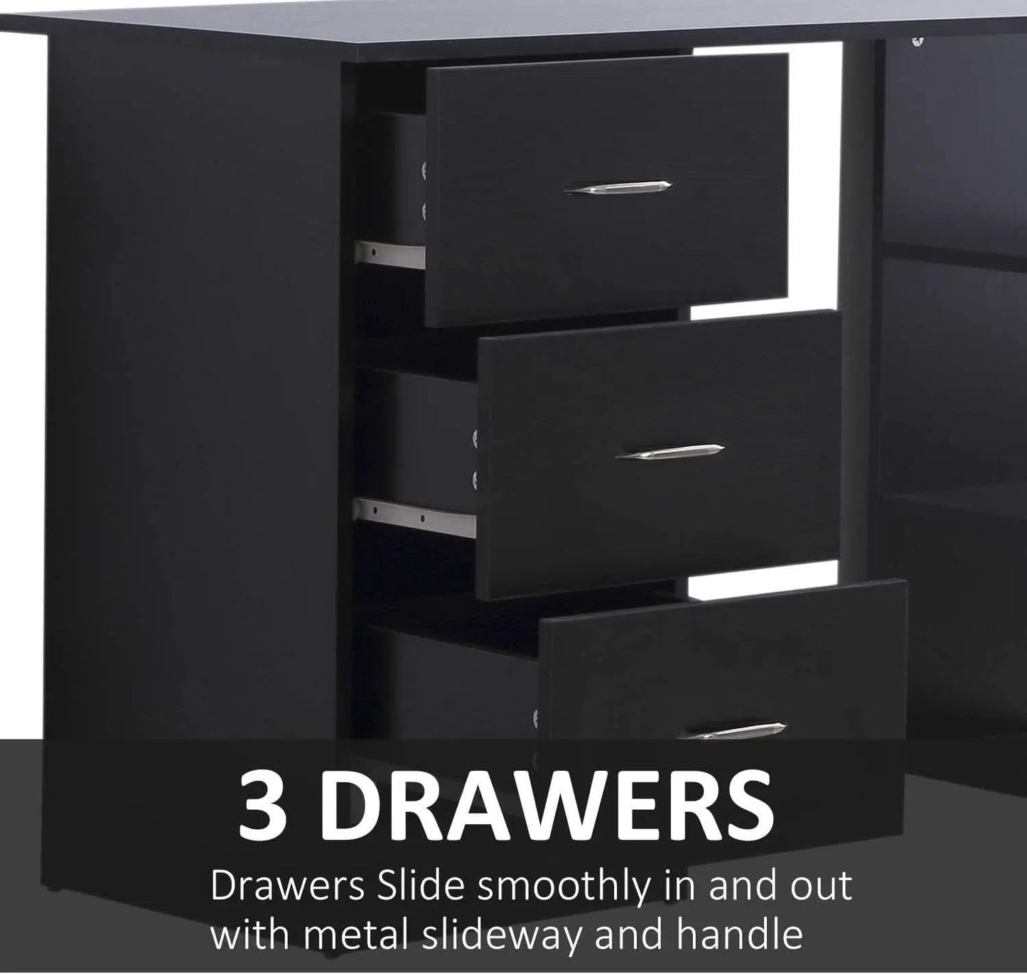 Modern 47 Inch Computer Desk With Storage Shelves from PriceLows™