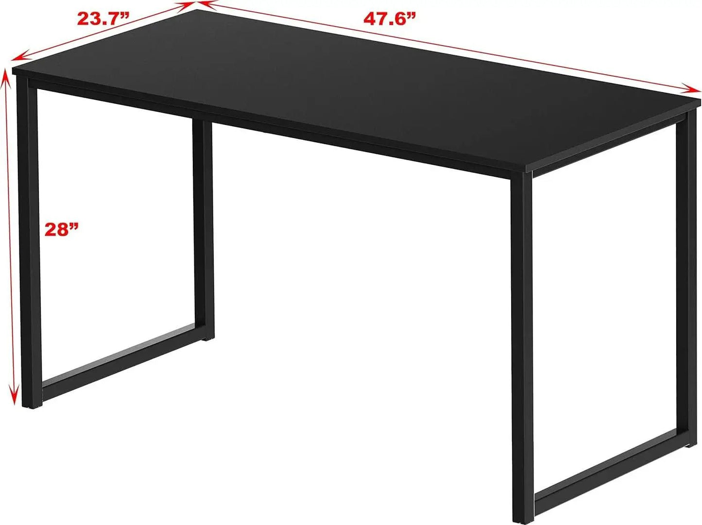 Modern 48 Inch Black Computer Desk for Home Office from PriceLows™