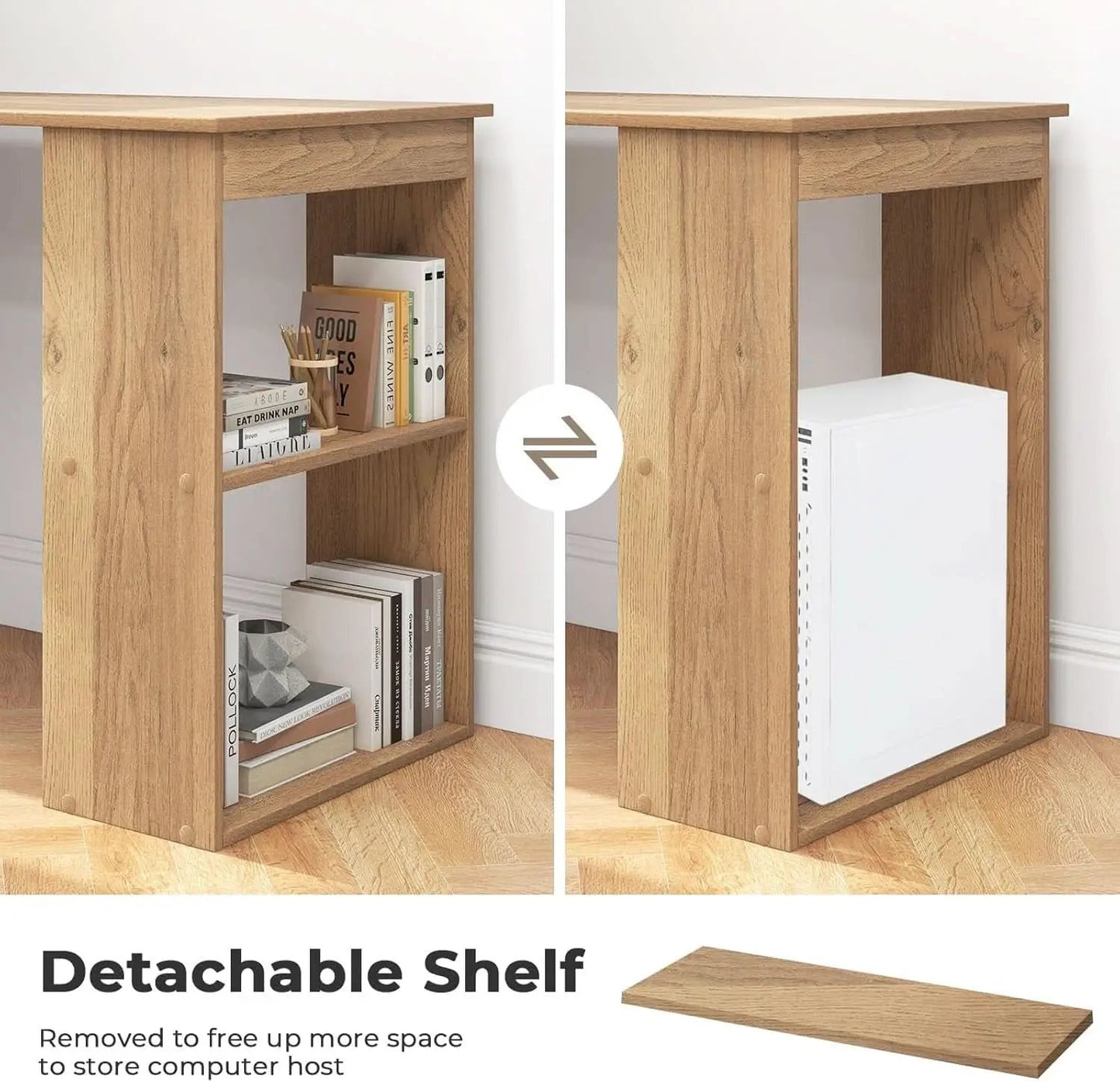 Modern Compact Computer Desk with Storage Shelves and Workstation from PriceLows™