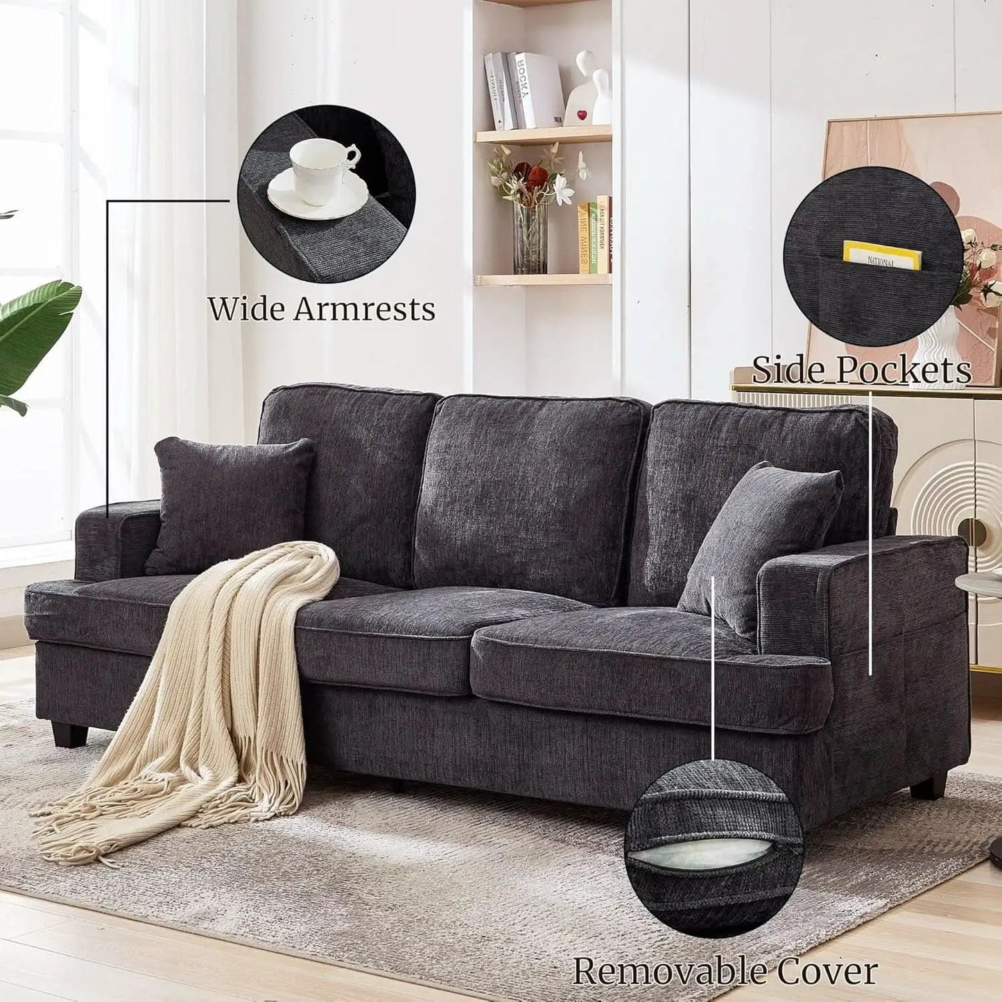 Modern Deep Seat Loveseat Couch for Comfortable Living from PriceLows™