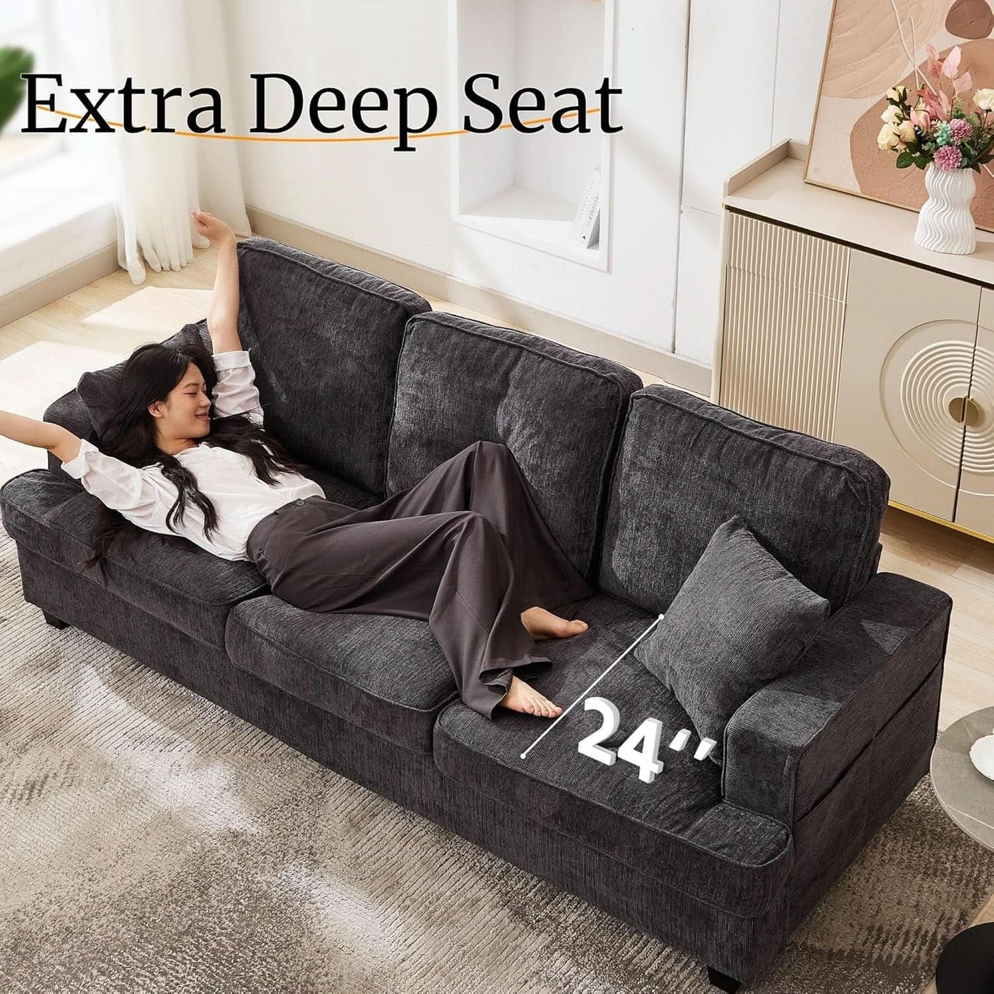 Modern Deep Seat Loveseat Couch for Comfortable Living from PriceLows™