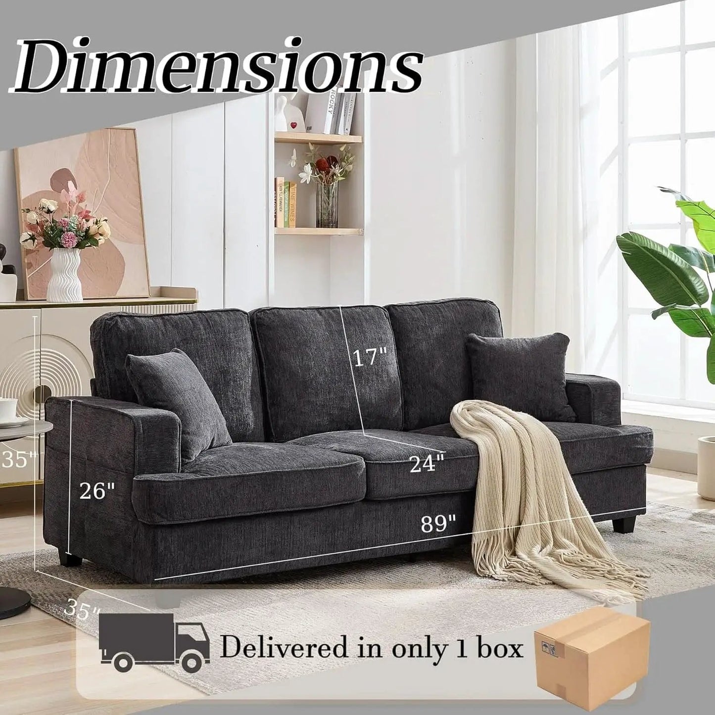 Modern Deep Seat Loveseat Couch for Comfortable Living from PriceLows™