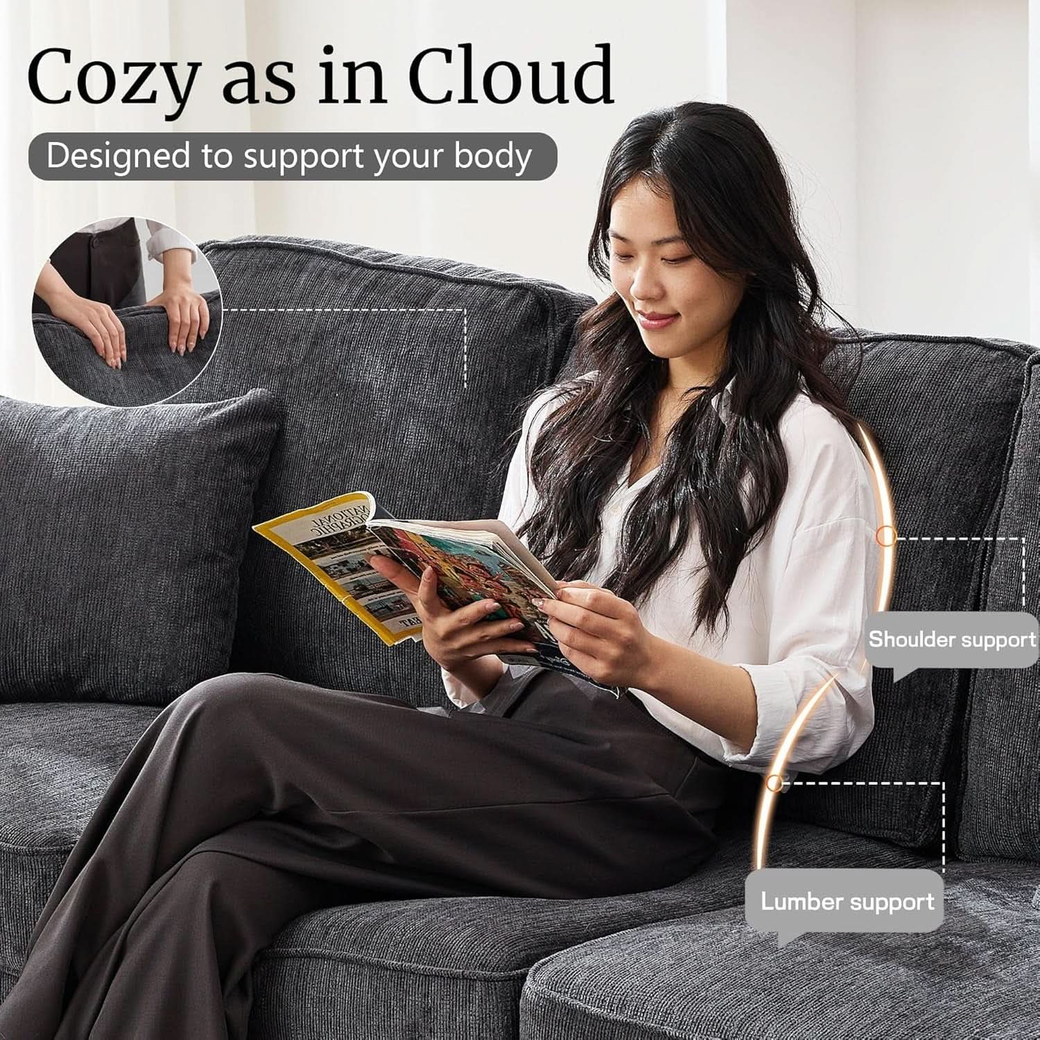 Modern Deep Seat Loveseat Couch for Comfortable Living from PriceLows™